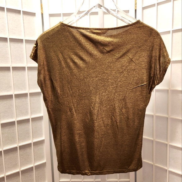 NWT Ralph Lauren Shimmering Gold Tee womens size Small - Picture 5 of 6